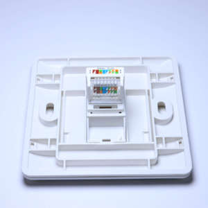 Adaptateur de connecteur jack trapézoïdal <span class=keywords><strong>RJ45</strong></span> Cat5e sans outil avec schéma de câblage à code couleur Snap in Stand Face Plate Modular Jack <span class=keywords><strong>Rj45</strong></span> - Product Image 5