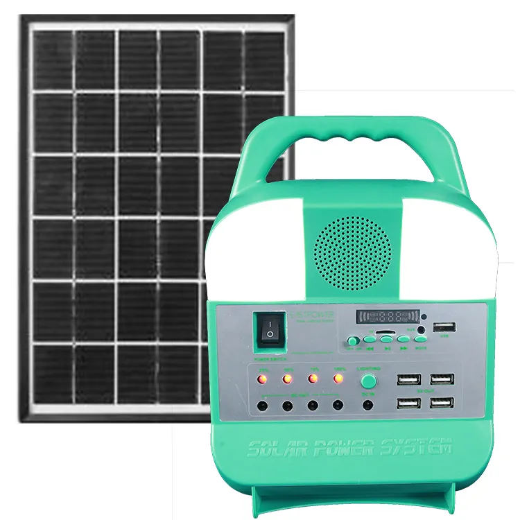 Sistema di energia portatile a energia solare con pannello fotovoltaico da 5W per illuminazione domestica