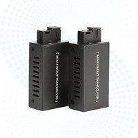 Konverter Media Fiber Gigabit Mini OEM 10/100/1000Mbps 20km Bidi SC DC5V untuk CCTV