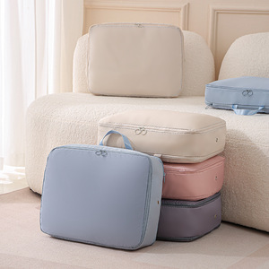 Clothing Organizer <b>Bag</b> Rectangle Polyester Lightweight Solid Color Travel Storage Foldable Waterproof <b>Compression</b> Clothes <b>Bag</b> - Product Image 1
