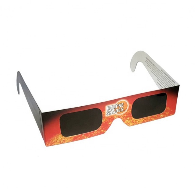 Promotional Majestic Eco-Friendly Black Paper 3D Solar Eclipse Glasses with Customized Logo