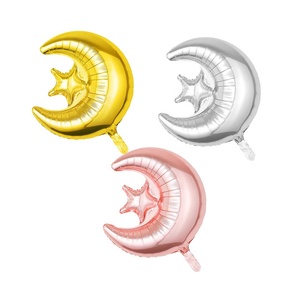 Palloncini decorativi all'ingrosso di grandi dimensioni (18 pollici) a forma di <span class=keywords><strong>luna</strong></span> e stella in lamina, gonfiabili con elio, per decorazioni per feste Eid Mubarak e Ramadan. - Product Image 1