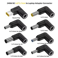 Adaptateur d'alimentation pour ordinateur portable, connecteur 240W DC Jack 6.0*3.7mm femelle vers prise mâle universelle, convertisseur pour ordinateur portable Lenovo Hp Dell Asus
