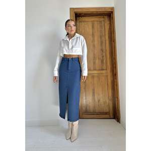 Camisa Blanca de Popelina con Botones para Mujer, Blusa Minimalista con Paneles, Estilo Casual, Manga Larga, Corte Holgado - Product Image 3