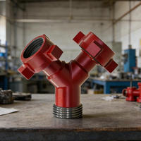 Collecteur de Fracturation pour Champ Pétrolier MJ Brand, en Acier Allié Forgé Intégral, Forme en Y, 2 Pouces, Connexion Filetée NPT Haute Pression, Conforme API 6A