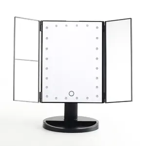 tri fold touch screen hollywood 22 led makeup cosmetic beauty vanity mirror light with 1X 2X 3X magnification usb charging