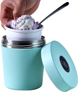 Контейнер-термос для мороженого с вакуумной изоляцией из нержавеющей стали с двойными стенками для пинты мороженого