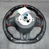 Volant en fibre de carbone pour Volkswagen VW Golf 6 MK6 GTI GTD R 2009-2013 Polo Tiguan Passat R-Line Volant de course en cuir