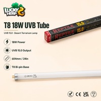 LuckyHerp T8 18W Tube en verre spiralé classique pour reptiles UVB 15.0 Tube écologique pour intérieur toutes saisons JX-FL8T1815