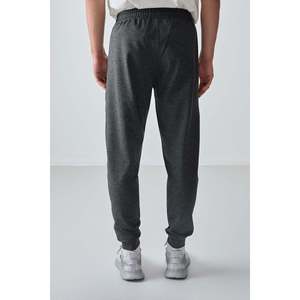 Pantalon de survêtement pour homme en tissu texturé anthracite mélangé, coupe standard, brodé - 82126 - Anthracite mélangé - Product Image 5