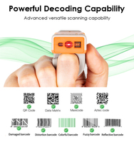 Escáner de Código de Barras Inalámbrico Industrial con Anillo para el Dedo Effon T3 |   Inventario Manos Libres 1D/2D para Android/iOS, Logística de Almacén y Control de Inventario
