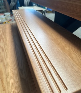 <span class=keywords><strong>Escalier</strong></span> intérieur minimaliste VIKO en chêne rouge, marches préfabriquées en bois massif, design italien de luxe pour villa et hôtel - Product Image 5