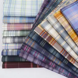 100% Linen Jacquard Yarn Dyed Check Fabric Knitting