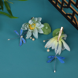Nouvel accessoire de cheveux Hanfu fait main au design original 2024 avec broderie de fleur de lotus - Accessoire de cheveux Hanfu - Product Image 3