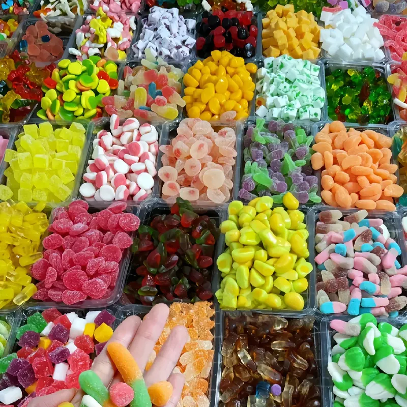 Venta al por mayor gomitas sueltas aceite de azúcar granulado y goma gomitas US Candy Haribo gomitas dulces