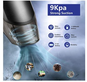 ワイヤレス車の掃除機ハイパワー9Kpa 5KPA手真空コードレス充電式ハンドヘルド真空3 × 2000 2600mahのリチウムイオンバッテリー - Product Image 3