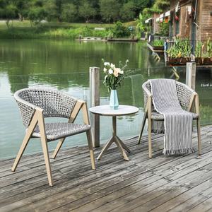 Juego de Mesa y Sillas de Comedor Apilables de Aluminio con Recubrimiento en Polvo para Exteriores, Estilo Moderno para Hotel o <span class=keywords><strong>Villa</strong></span>, Resistente a los Rayos UV, para Patio o Sala de Estar - Product Image 6