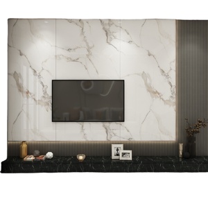 Melinco 현대적인 디자인 내구성 WPC 벽 패널 TV 배경 대리석 곡물 대나무 섬유 내화 및 가정용 방수 - Product Image 6