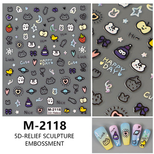 Autocollants 3D en relief pour nail art, décalcomanies autocollantes, fournitures pour nail art, accessoires de décoration pour nail art - Product Image 4