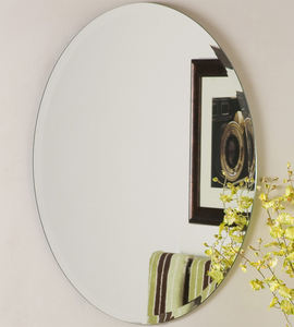 Panel de cristal transparente plateado personalizado de <span class=keywords><strong>2</strong></span>-8mm, decoración de pared de tienda minorista moderna, <span class=keywords><strong>espejo</strong></span> de pared sin marco ovalado para dormitorio - Product Image 1