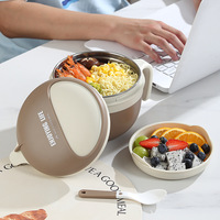 Boîte à lunch isotherme sans BPA de 1400 ml, récipient à nouilles portable chauffable avec couvercle et poignée