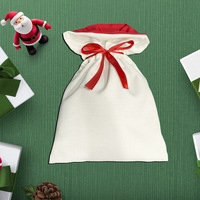 Sac à cordon personnalisable pour cadeaux de Noël 2026, sac en toile vierge pour sublimation, sac du Père Noël