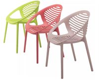 Chaise d'extérieur de luxe nordique pour café/boutique de thé au lait, siège en plastique solide et durable