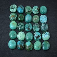 Magnifique Cabochon Ovale Lisse et Poli en Turquoise Verte Naturelle de Qualité Supérieure AAA, Certifié par un Certificat Tierce Partie