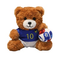 Ours en peluche bouclé de football, deux tailles, plusieurs styles de maillots d'équipes nationales, en coton PP doux et moelleux, cadeau souvenir mignon
