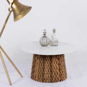 Mesa de Centro Moderna Extensible de Madera de Mango Premium con Tapa de Mármol Blanco Natural de Lujo para una Decoración Elegante de la Sala de Estar - Product Image 1