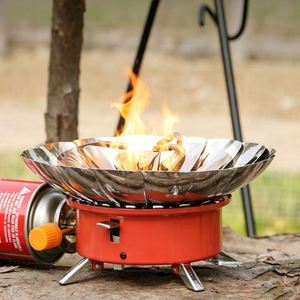 Réchaud à gaz portable ultra-léger en acier inoxydable, mini-réchaud rond au butane pour activités de plein air - pour le camping, la randonnée, les voyages - Product Image 3