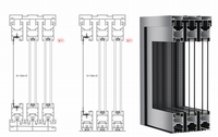 Porte coulissante moderne en alliage d'aluminium à rupture de pont thermique série 40, insonorisée, isolante thermiquement, coupe-vent pour balcon 4 côtés