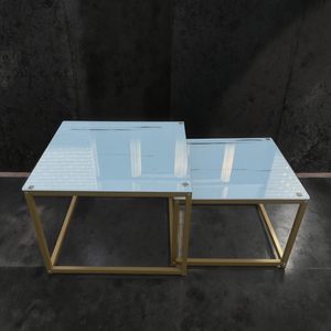 Juego de Mesa de Centro Moderno Europeo de Dos Piezas, Cuadrado, con Patrón de Mármol, para Hogar u Oficina - Product Image 5