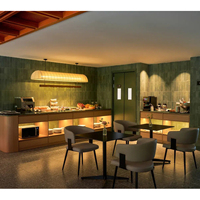 Conjuntos de Comedor Circulares de Grado Comercial, Vitrina Modular de Metal, Tamaño Personalizado, Soluciones de Mobiliario Interior para Hostelería y Catering