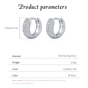 Luxury Circle Ear Buckle S925 Sterling Silver Sparkling VVS1 Clarity Moissanite Hoop <b>Earrings</b> for Women <b>Fine</b> Jewelry wholesale - Product Image 4