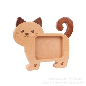 Wooden Cat-Shaped Photo <b>Frame</b> Tabletop Horizontal Cartoon Decor For Bedroom Living Room - Product Image 5