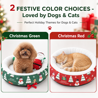 Lit pour animaux de compagnie rond en polaire arctique, luxueux et festif, chaud et doux, pour chiot, sommeil profond, intérieur, hiver, vente en gros, fabricant