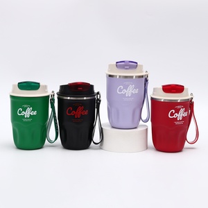 Tasse à café octogonale moderne et élégante en acier inoxydable 316 avec couvercle rabattable et isolation thermique - Product Image 4