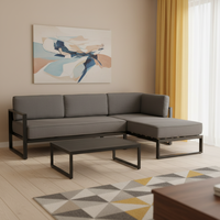 Prix d'usine – Ensemble de 3 canapés d'angle en rotin KD – Mobilier moderne et durable pour salon extérieur, appartement et jardin – Résistant à l'eau