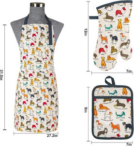 Tablier de cuisine personnalisé imprimé, réutilisable, durable, respirant, avec poches et sangle réglable, 100 % coton, ensembles de tabliers personnalisés - Product Image 5