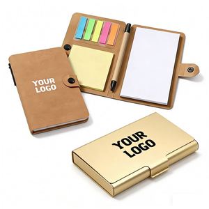 Carnets personnalisés en gros avec logo imprimé, stylo, bloc-notes et notes adhésives, couverture en papier, cadeau promotionnel pour exposition et entreprise - Product Image 1