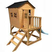 Maisonnette en bois écologique personnalisée pour jardin, avec toboggan et bac à sable, pour enfants