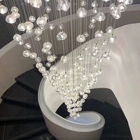 Post-moderne lumière luxe duplex bâtiment villa escalier lustre personnalité créative bar club magasin de vêtements boules de cristal lampes