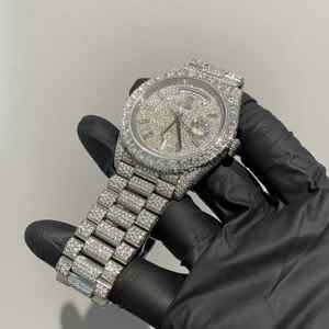 Relógio Hip Hop com Caixa Redonda, Testado com Diamante, Personalizado, Relógio Automático em Aço Inoxidável com Diamantes VVS - Product Image 6