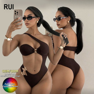 RUIQUWIN 2026 Hot Sexy Bikini Girl Swimwear Summer V <b>Neck</b> Sexy Bikinis One Piece Swimsuit Bathing Suit for Women - Product Image 1