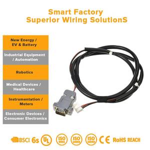 Câble de commande électronique en cuivre industriel surmoulé, 9 conducteurs, adaptateur RS232, indice de protection IP65/IP66, 220V pour machines-outils - Product Image 3