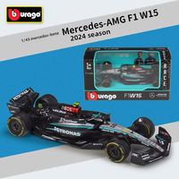 Coche de Carreras de Fórmula 1 de Aleación Fundida a Presión, Escala 1:43, Plateado, Modelo de Simulación, Estilo F1, Vehículo de la Temporada 2024, Juguete Coleccionable