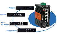 E-link LNK-AIMC10GMP90 - Convertisseur de média PoE++ industriel avec tableau de bord de données LED en temps réel intégré, gestion web
