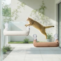 Hamac pour chat de luxe beige, vente en gros directe usine, support robuste en mousse alvéolée, OEM ODM, faible MOQ, lit pour chat