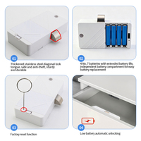 Serrure de meuble invisible modèle 60801 avec déverrouillage par carte IC et application pour tiroirs, armoires à dossiers, casiers et mobilier de bureau